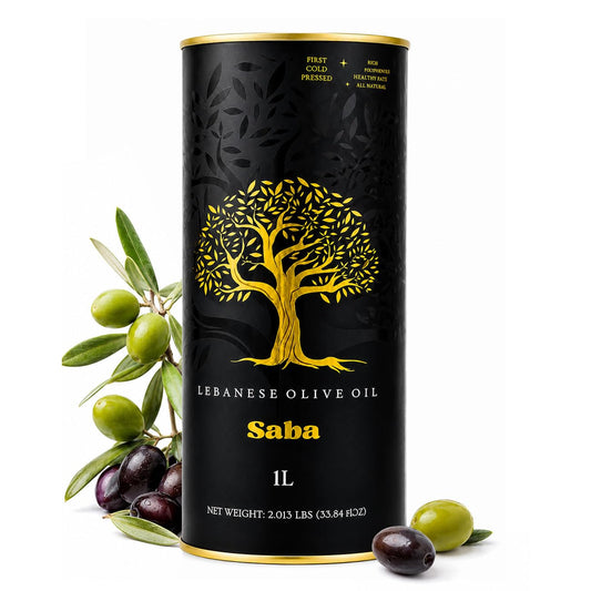 SABA Lebanese Extra Virgin Olive Oil 1L – First Cold Pressed Mediterranean EVOO