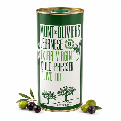 Mont Des Olivers Lebanese Extra Virgin Olive Oil, 33.81 Fl Oz (1L Tin) –