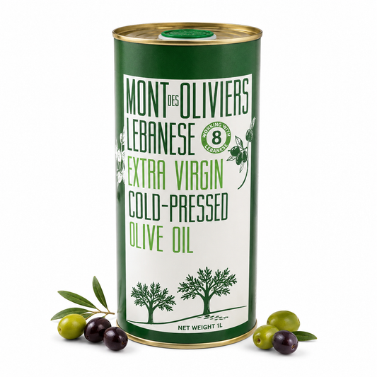 Mont Des Olivers Lebanese Extra Virgin Olive Oil, 33.81 Fl Oz (1L Tin) –